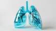Lungs made of blue glass showing anatomy of human organ
