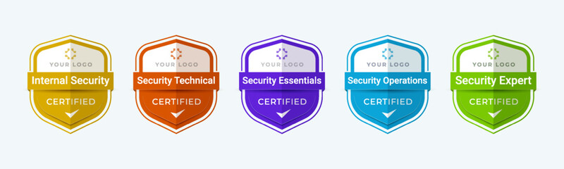 Poster - security certification badge. best professional it security certified. vector illustration guarantee