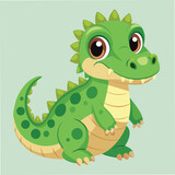 Fototapeta Dinusie - beautiful cartoon crocodile vector