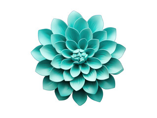 Wall Mural - Turquoise flower isolated on transparent background, transparency image, removed background