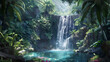 illustration of a hidden waterfall