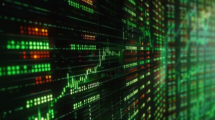 Poster - Generative AI : Stock market chart,Stock market data on LED display concept.