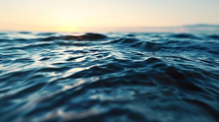 Generative AI : Surface of the ocean at dusk motion blur