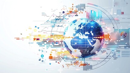 Aufkleber - Generative AI : Infographic Global Business Marketing Plan Concept