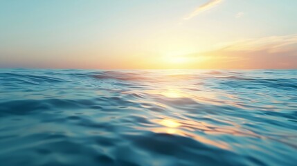 Leinwandbilder - Generative AI : sunset colors on ocean horizon, motion blur