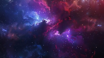 Poster - Generative AI : Abstract fractal background with copy space, suggestive of a fiery storm