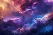 Galaxy-themed illustration with colorful nebulae Stars And cosmic clouds Perfect for space enthusiasts and science fiction fans