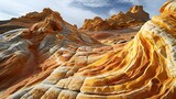 Fototapeta Natura - a group of mountains that are yellow and brown
