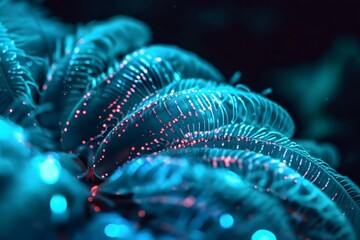 Wall Mural - a close up of a bunch of blue feathers