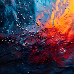 Wall Mural - a close up view of water droplets on a window