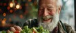 Capturing vitality: a heartwarming portrayal of a cheerful older person embracing a healthy and happy lifestyle through proper nutrition, radiating joy and wellbeing in their golden years