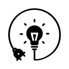 Sticker - Vector solid black icon for Electricity