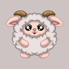 Wall Mural - illustration art cute sheep character sticker design