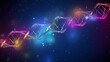 A science template featuring DNA molecules of polygons is presented for cards, wallpapers, or banners in vector illustration.