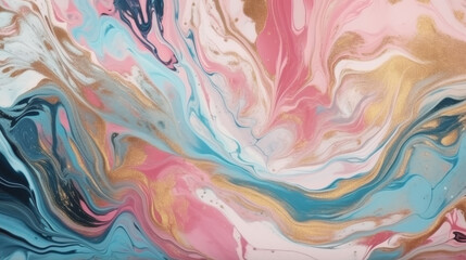 Wall Mural - Illustration of abstract fluid pastel colors in a swirling pattern