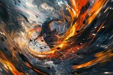 Fototapeta Uliczki - mesmerizing blend of warm and cool tones dancing across the canvas in waves