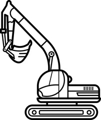 Excavator Outline Illustration Vector