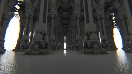 Wall Mural - trapped in maze alone 3d render liminal space