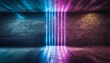 Concrete Dreamscape: Abstract Neon Light Casting Vibrant Hues