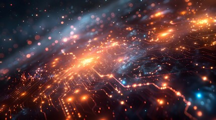 Aufkleber - Abstract Technology Background with Modern Digital Pattern