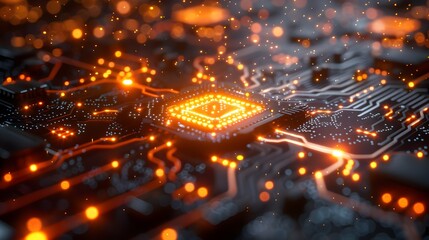 Aufkleber - Abstract Technology Background with Digital Pattern