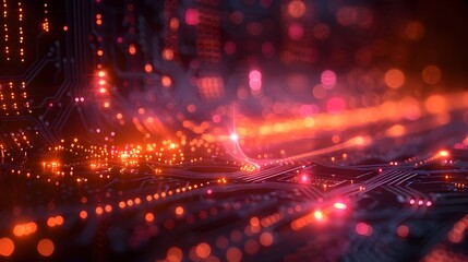 Poster - Abstract Technology Background with Digital Grid