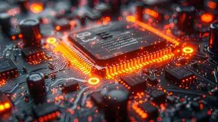 Aufkleber - Vibrant Technology Background with Abstract Digital Grid