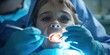 Little boy going to dental checking teeth, dental visit