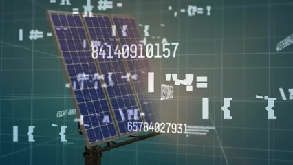 Poster - Animation of financial data processing over solar panels
