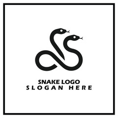 Poster - snake logo design, with a simple and elegant style, suitable for logos that have a snake theme such as a zoo