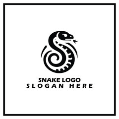 Poster - snake logo design, with a simple and elegant style, suitable for logos that have a snake theme such as a zoo