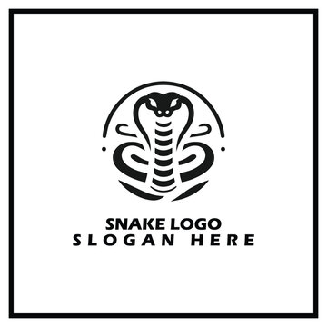snake logo design, with a simple and elegant style, suitable for logos that have a snake theme such as a zoo