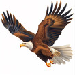 A soaring eagle: Majestic vectors portray the impressive wingspan of an eagle in flight, AI generated
