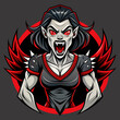 Tshirt sticker of a Let your attitude speak volumes with our fierce Horror Girl design