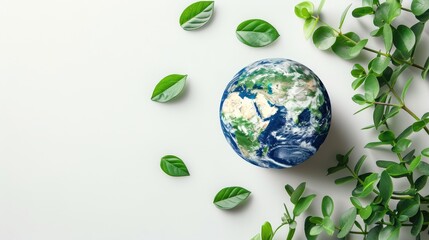 earth day concept on white background world environment day