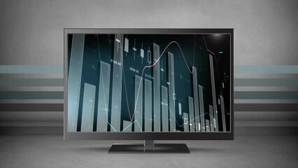 Poster - Animation of statistics and digital data processing over computer screen