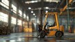 A forklift is preparing goods inside the warehouse.