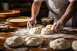 
Food Photo of a chef expertly preparing the dough for pizza pot pies, crafting each delectable layer with skill and precision