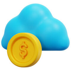 Canvas Print - cloud 3d render icon illustration