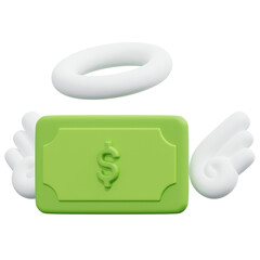 Canvas Print - flying money 3d render icon illustration