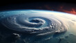 Earth during a hurricane seen from space, a stunning view of nature's fury