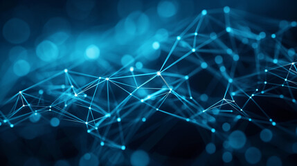 Abstract digital connections with data and blockchain technology. Cybersecurity and innovation concept