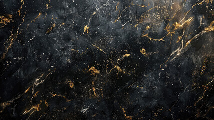 Wall Mural - Black textured surface with sparkling gold accents