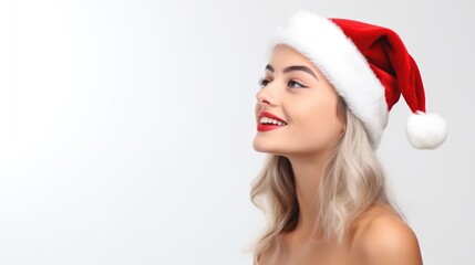  Smiling Beauty Wearing a Santa Hat