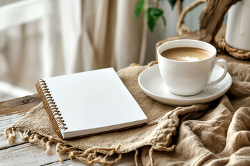 Blank white notepad on table mockup