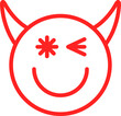 Wink Eye Devil Line Emoticon
