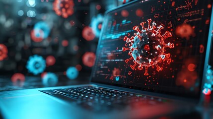 Fototapete - network cyber attack
