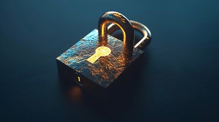 Aufkleber - yellow digital padlock cyber security