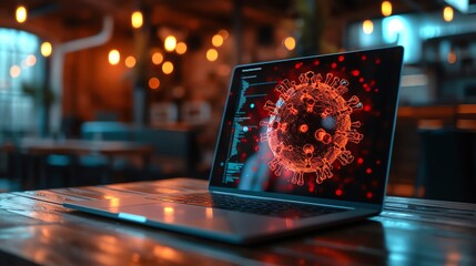Poster - cyber attack background, hacking symbols, cybersecurity virus threats, breaches, or malicious activities cyber attack