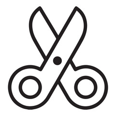 Sticker - Scissors icon, black outline.